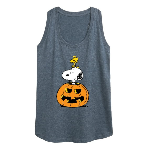 Peanuts - Snoopy Woodstock Pumpkin - Women's Racerback Tank Top