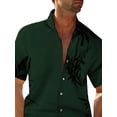 thumbnail image 3 of DYMADE Men Hawaiian Printed Short-sleeved Holiday Casual Shirt, 3 of 6