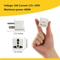 thumbnail image 2 of Universal Adapter European American Plug Adapter 4 Pack Universal Adapter Travel Adapter American Adapter White American Socket Plug Adapter, 2 of 5
