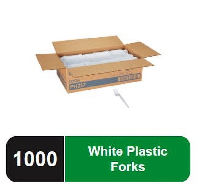 Dixie® Heavy-Weight Disposable White Plastic Fork, Tableware Forks, FH217, 1,000 Forks per Case
