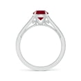 thumbnail image 2 of ANGARA Natural Vintage Inspired Claw-Set Round 1.2 ct Ruby Solitaire Ring in 14K White Gold for Women (Size-6.5mm) | July Birthstone Jewelry for Her, 2 of 9