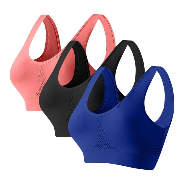 HongQid Wireless Yoga Bras for Women No Underwire with Support - Seamless Bralettes Everyday Comfort Tshirt Sports Bra