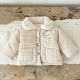 thumbnail image 1 of Chaquetas y abrigos casuales de manga larga sin capucha para niños, otoño e invierno, de manga larga, con cuello a cuadros, bordado de osito de peluche, chaqueta de manga larga con botones, abrigo de, 1 of 8