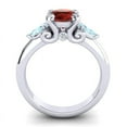 thumbnail image 4 of 2.50 Ct Stylish Round Cut Garnet & Aquamarine Gemstone Engagement Ring for Women Solid 18K White Gold Size 8 by Diamond-Capitals, 4 of 8