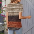 thumbnail image 6 of AKOEE Summer Tops Women Tropical Floral Printed Tee Shirts with Buttons Crew Neck Pleated Tunic T-Shirts Loose Fit (S, Coffee), 6 of 6