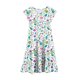 thumbnail image 4 of Vestido de verano para niña, de manga corta, con cuello redondo y estampado floral, de poliéster, con bolsillos y volantes., 4 of 5