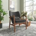 thumbnail image 2 of Manhattan Comfort Bradley Chaise d'Appoint en Lin Charbon et Noyer, 2 of 3