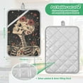 thumbnail image 6 of Yayeee Pot Holders Kitchen Heat Resistant with Pocket 7"x9.8" Cotton Oven Cooking Hot Pads, Skeleton with Flowers Pattern, 6 of 7