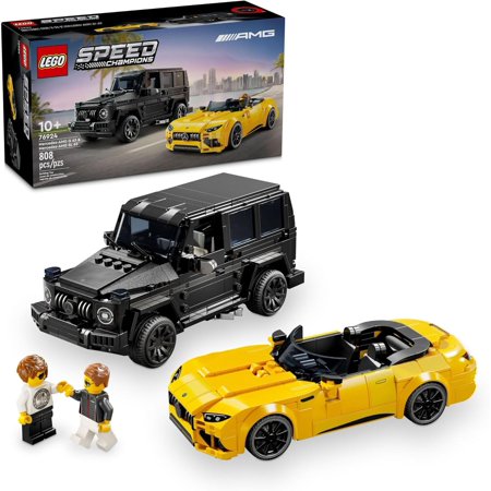 Speed Champions Mercedes-AMG G 63 & Mercedes-AMG SL 63 F1 Toy Car, Formula 1 Vehicle Set for Kids, 2 Building Sets with 2 Driver Minifigures, Convertible Toy Car Gift for Boys and Girls, 76924