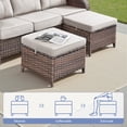 thumbnail image 4 of PARKWELL 6 Pieces Patio Furniture Set with Swivel Chairs, 7-Seat Wicker Conversation Set with Rattan Rocking Chair, Ottoman, Coffee Table and 5" Thick Cushion for Porch Deck, Brown/Beige, 4 of 11