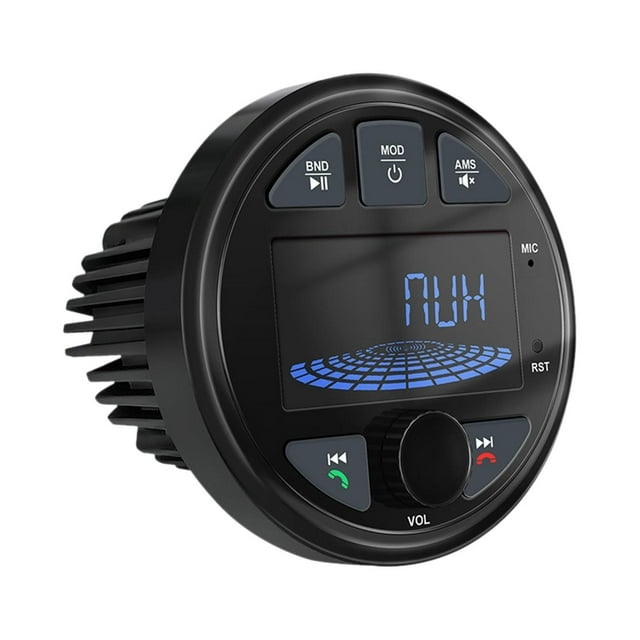 Bunblic Récepteur Stéréo de Bateau, Appareil Audio Marin Polyvalent, Rond Haute Performance Professionnel, Réparation Tuner Radio Stéréo Marin Noir