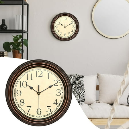 Leott Homes Clock Retro Silent Non Ticking Round Classic Clock Quartz Decorative Battery Operated