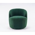 thumbnail image 5 of Swivel Barrel Chair, Teddy Fabric Accent Armchair with Stable Metal Base, 360 Degree Swivel Round Club Chair, Single Leisure Chair for Living Room Bedroom Office, 25.2''L x 25.2''W x 28''H, Green, 5 of 7