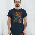 thumbnail image 3 of Tee Hunt Lovable Cat T-Shirt Dean Russo Colorful Felis Catus Men's Tee, Navy Blue, Large, 3 of 5