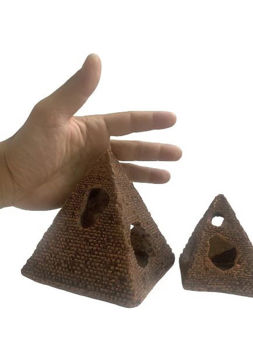 Aquairum Egyptian Decor with Pyramid Head, Sphinx Figure, Pillars Resins,Sunken Ancient Heritage, Fish Tank Decorations Ancient Ruins Miniature as Underwater Landscape,4PCS