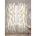thumbnail image 5 of Pineapple Art Sheer Curtains 2 Panels Set Vintage Fruit Modern Yellow Texture Lihgt Filtering Rod Pocket Voile Drape, Semi Sheer Window Curtains for Bedroom Living Room, 52"x108", 5 of 5