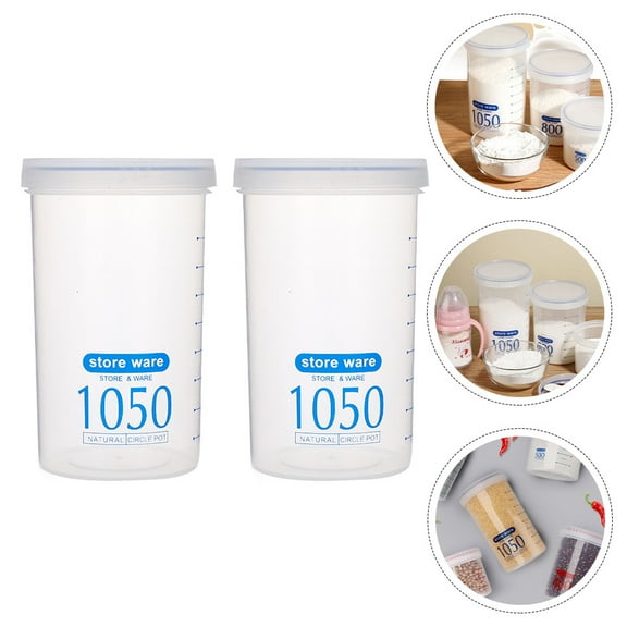 Homoyoyo 2Pcs Food Storage Container for Dry Goods with Sealed Lid in Assorted Color