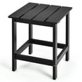 thumbnail image 1 of Costway Patio 15" End Side Coffee Table Square Wooden Slat Garden Deck Black, 1 of 10