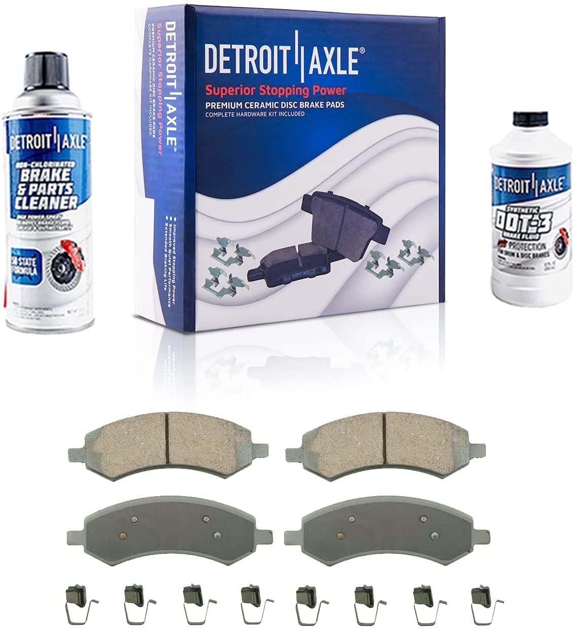 Brake Pads Replacement for Dodge Ram 1500 2500 3500-6pc Set Front Drilled Slotted Rotors Detroit Axle 