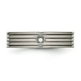 thumbnail image 4 of Titanium Polished w/CZ 5mm Grooved Comfort Fit Band, 4 of 8
