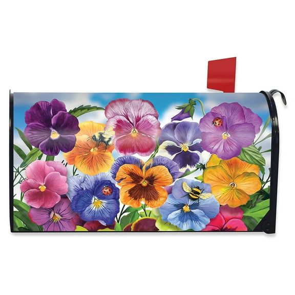 Briarwood Lane Pansies Spring Mailbox Cover