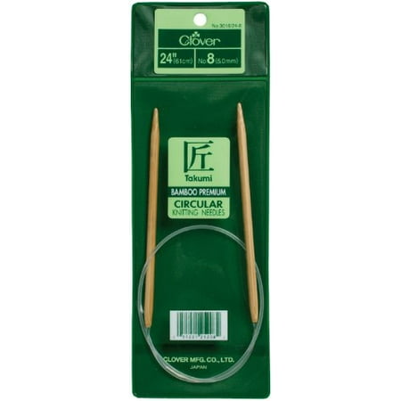 Takumi Bamboo Circular 24-Inch Knitting Needles, Size 6, Bamboo knitting needles By