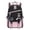Z58-Pink, variant on Lace Up Decor Backpack With Fuzzy Pom Pom Pendant Color Block Design Padded Strap Waterproof Back To School Large Bookbag