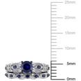 thumbnail image 3 of Everly Women's Created Sapphire 10k White Gold Bridal Set, 3 of 9