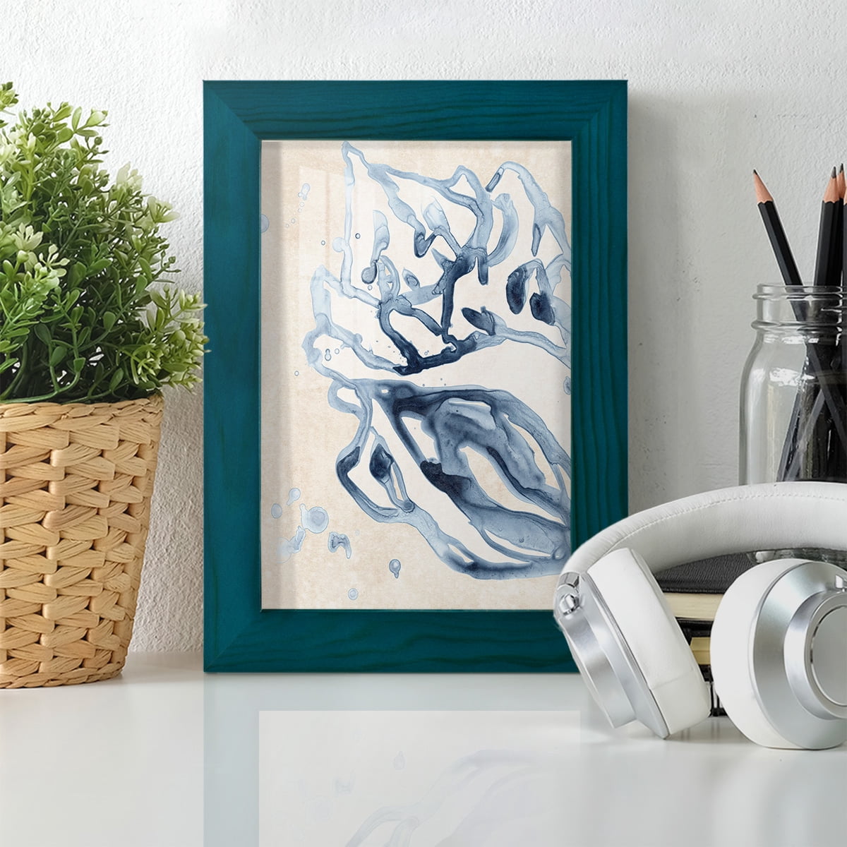 Water Shells II - Framed Print w/glass - Ocean Blue