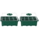 thumbnail image 1 of Caja de cultivo de propagadores de interior de 2 piezas, kit de cultivo de invernadero, bandejas de cultivo de plástico con tapa y ventilación, cultivo y cultivo de plántulas, 12 agujeros Namotu LKX-1046, 1 of 7
