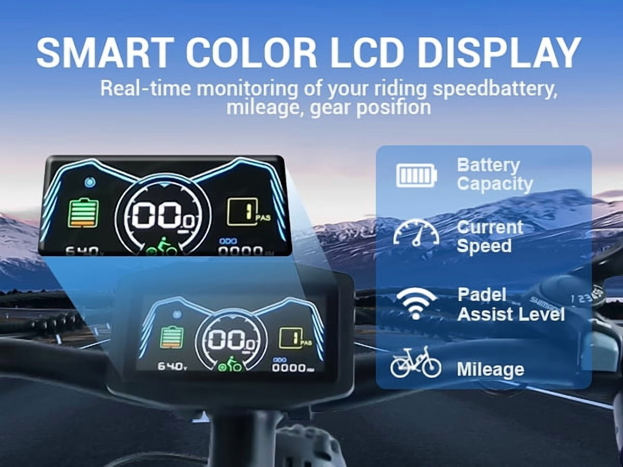 SMLRO TS60 Electric Bike – 2000W Dual Motors, 60V 25Ah, 26" Fat Tires, Hydraulic Disc Brakes, Full Suspension, 45MPH Max Speed