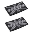 thumbnail image 1 of 2X MODA Union Jack Bandera Del Reino Patch Stick Atrás 10cm x 5cm , (Negro / Gris), 1 of 8