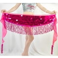 thumbnail image 5 of AGWOLF Sequin Skirt for Women Glitter Mermaid Mini Skirts Sparkly Belly Dance Hip Scarf Music Party Rave Wrap Skirt, 5 of 7