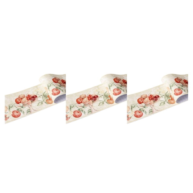 Baohd Ligne de Taille Imperméable PVC de Fabrication Exquise pour la Mode Rétro Murale et les Fruits Verts Faciles 3Set