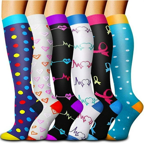 Stockings 6 Pack Socks For Women And Men Circulation Best Support For Running Athletic Compression Stockings