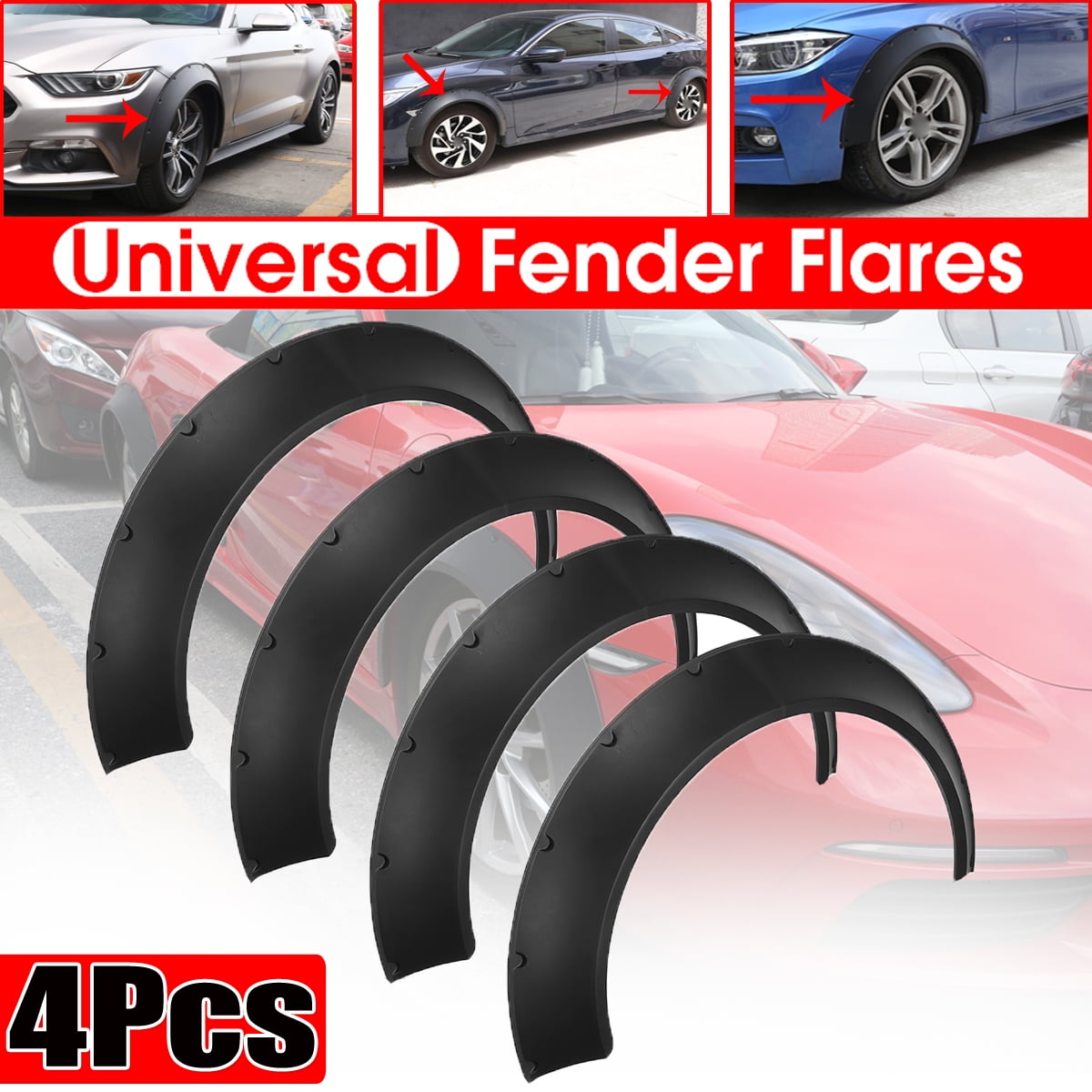 4pcs 50mm Universal Flexible Car Fender Flares Extra Wide Body Wheel Arches Walmart Canada