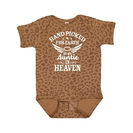 

Inktastic Handpicked for Earth by My Auntie in Heaven with Angel Wings Gift Baby Boy or Baby Girl Bodysuit