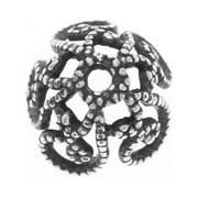 Antiqued Silver Plated Filigree Spiral Bead Caps 8mm (4)