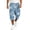 Blue, variant on Camo Print Cargo Capri Shorts Matte Camo Elastic Drawstring Waist Loose Fit Mens Outdoor Athletic 3/4 Length Trousers Blue 3XL