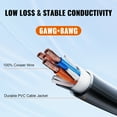 thumbnail image 3 of VEVOR 15 ft RV Extension Cord, 50 Amp, Heavy Duty STW RV Power Cord, NEMA 14-50R Female NEMA 14-50P Male Plug, with LED Indicator Handle 15A Adapter, 3 of 9