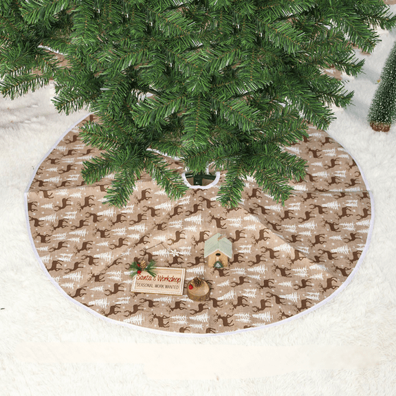 Lightening Deals Christmas Tree Skirt 40 Inch, Christmas Xmas Tree Skirt Christmas Decorations, Xmas Tree Reindeer Winter Snowflake Tree Skirts Mat for Christmas Holiday Party Indoor Outdoor Décor