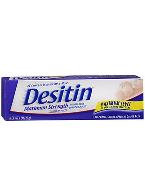 Desitin Diaper Rash Ointment Desitin Maximum Strength Original Paste for Diaper Rash, 1 Oz