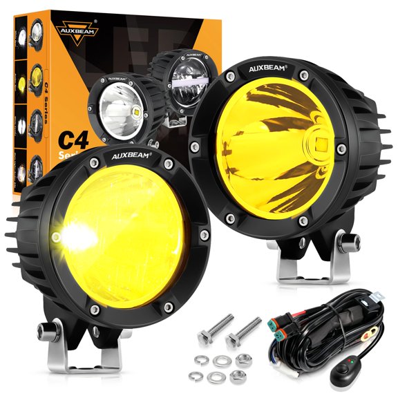 Luces Antiniebla Auxbeam LED Ámbar de 4 Pulgadas 72W para Jeep 2 Piezas