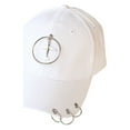 thumbnail image 2 of Guardoinrt Adjustable Belt Baseball Cap With Ring Decor Stay Fashionable And Comfortable White 1Set, 2 of 6