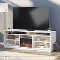 thumbnail image 2 of Ameriwood Home Hendrix 75" TV Stand with Electric Fireplace Insert in Ivory Oak, 2 of 10