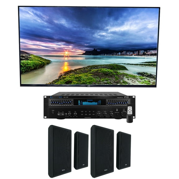 Technical Pro RX113 1500 Watt Home Theater Amplifier Receiver Bundle with (4) 5.25" Speakers