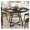 Black/47IN, variant on YOQIANG Round Dining Table for 4-6 People Double Layer Storage Kitchen Table with Heavy Duty Metal Base Frame Space Saving Multi-Scene Household Dinner Table with Adjustable Anti-Slip Foot Pads