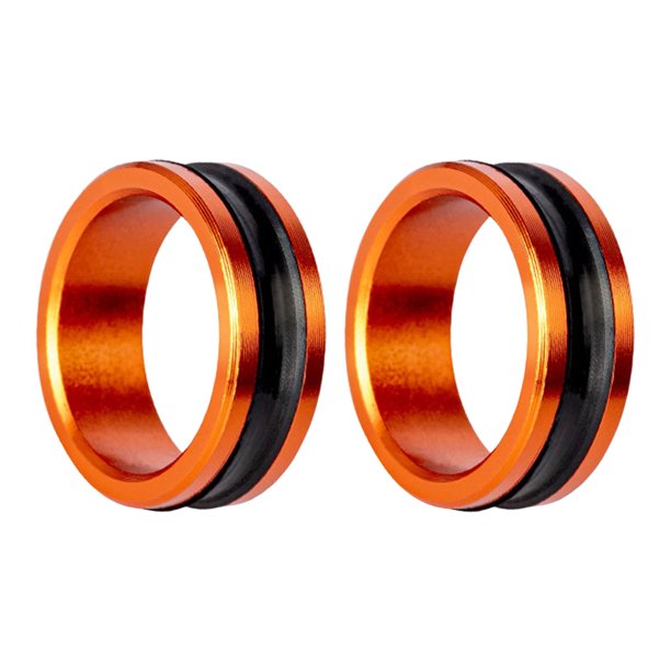 Anillo de línea de pesca de aleación de aluminio, resistente anillo de bobinado de alambre, herramienta de pesca antideslizante 2 piezas de naranja