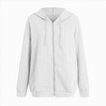 thumbnail image 4 of ORT Women's Fall Oversized Hoodies Sweatshirt Long Sleeve Zip Up Pockets Loose Fit Y2K Winter Jackets Coat(White,XL), 4 of 6