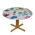 thumbnail image 3 of HAOXIT Round Fitted Tablecloth with , Oil Proof Round Table Cover, Vinyl Flannel Backed Table Cloth Fits Round Tables for , , , 31-35, 3 of 8